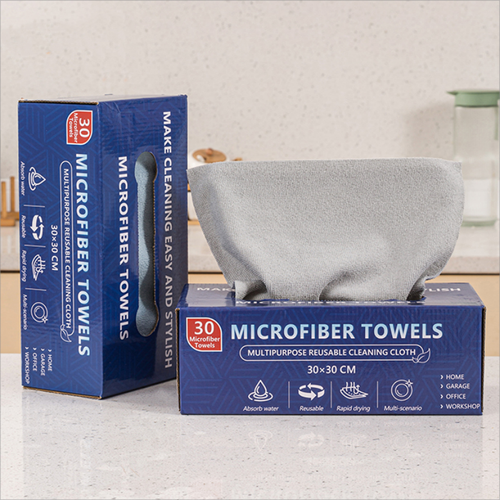 Reusable Disposable Microfibre Cleaning Kitchen Cloths Dish Cloths Microfibre Cleaning Towel with Dispenser Box