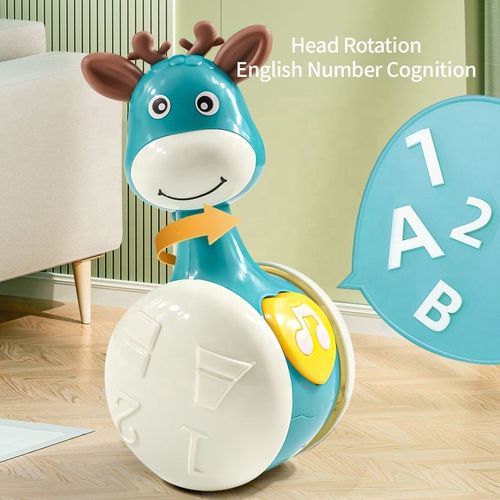 Sliding deer tumbler children's educational early childhood cartoon toys baby soothing coax baby early education guide to learn to crawl