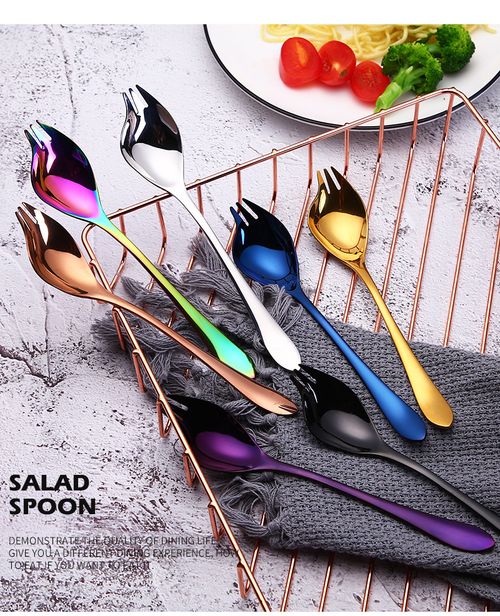 304 stainless steel salad fork OK spoon all-in-one spoon fork dual-use hotel restaurant household salad spoon