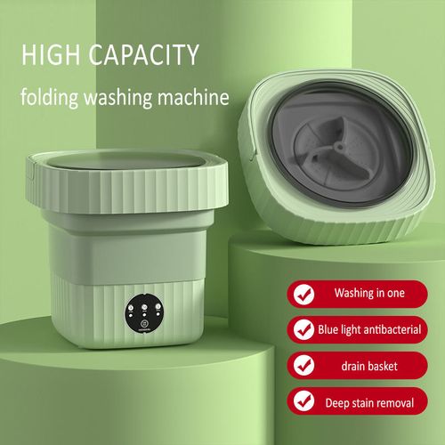 Automatic Foldable Turbo Washer Portable Mini Lingerie Washer with Drain Basket