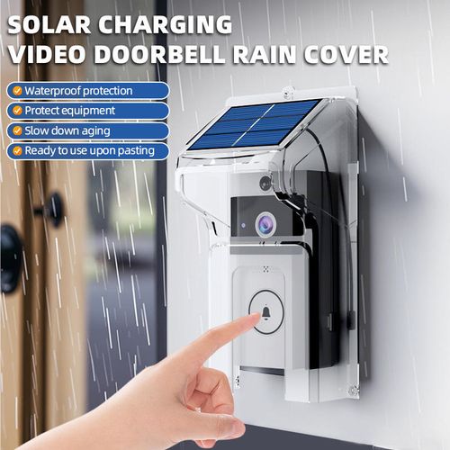 Solar powered wireless video doorbell camera with rain cover, long standby time, Bluetooth wireless connection can be controlled remotely.