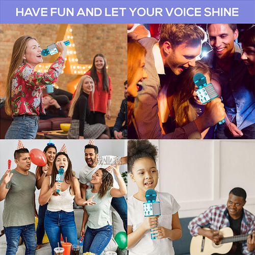 Wireless Handheld Karaoke Microphone with Home Party KTV Music Singing Playback Speaker