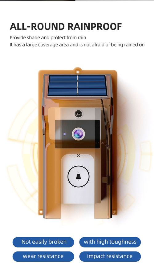 Solar powered wireless video doorbell camera with rain cover, long standby time, Bluetooth wireless connection can be controlled remotely.