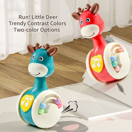 Sliding deer tumbler children's educational early childhood cartoon toys baby soothing coax baby early education guide to learn to crawl