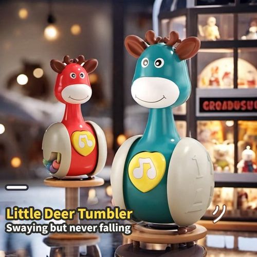 Sliding deer tumbler children's educational early childhood cartoon toys baby soothing coax baby early education guide to learn to crawl