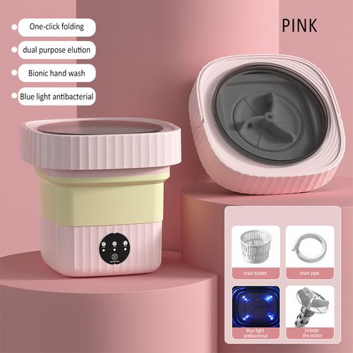 Automatic Foldable Turbo Washer Portable Mini Lingerie Washer with Drain Basket