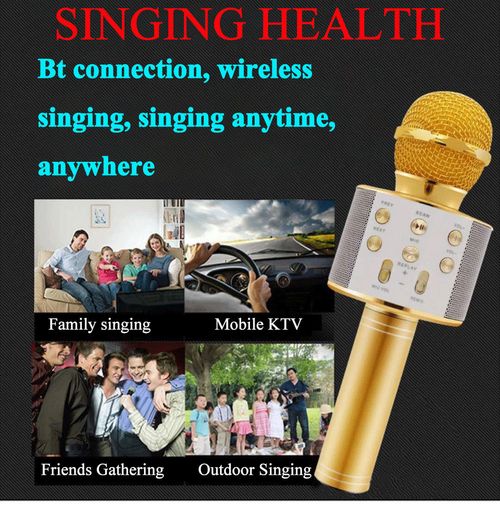 Wireless Handheld Karaoke Microphone with Home Party KTV Music Singing Playback Speaker