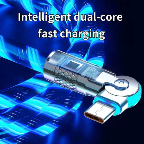 Rotating tassel glowing data cable.