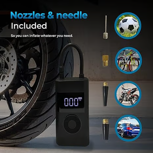Portable Tire Inflator Smart ON OFF Hose Design