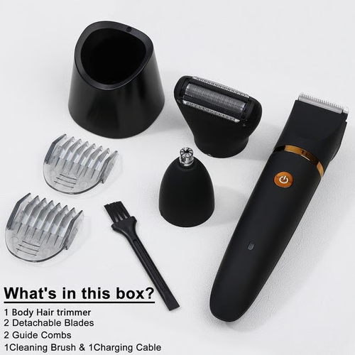 3 Integrated Electric Hair Removal Device, Cordless Male Thigh Hair Trimmer, Waterproof Electric Shaving Tool