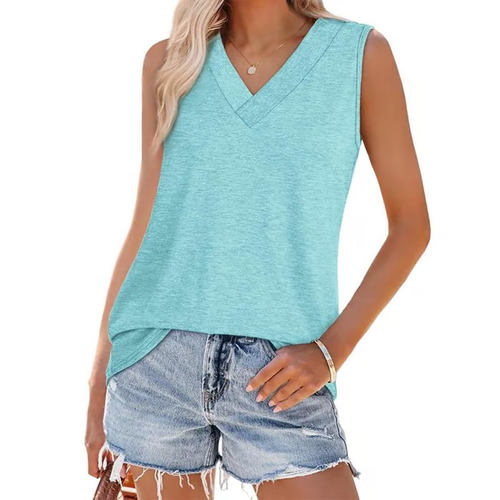 ✨Women's Sleeveless V-Neck Slimming Loose Fit Casual Tank Top T-Shirt