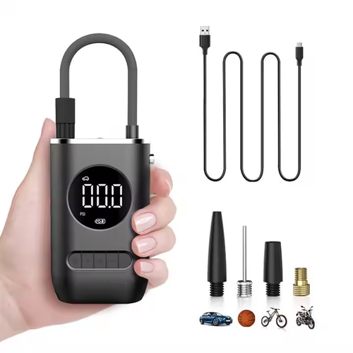 Car Motorcycle Bike Ball Air Pump Portable Electric Tire Inflator Pump Wireless Digital Display Air Compressor