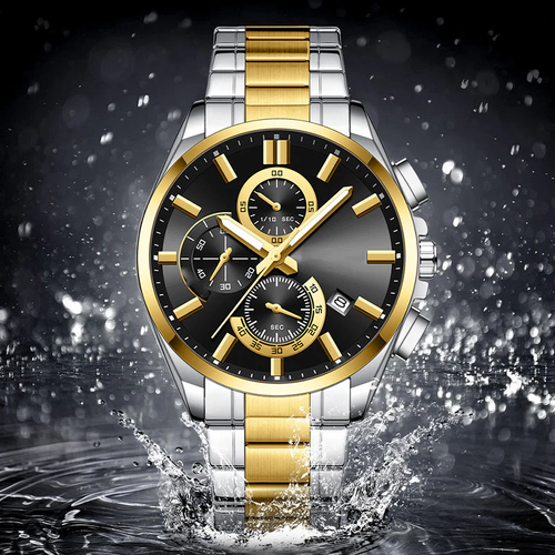 Men's stainless steel business watch