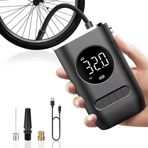 Car Motorcycle Bike Ball Air Pump Portable Electric Tire Inflator Pump Wireless Digital Display Air Compressor