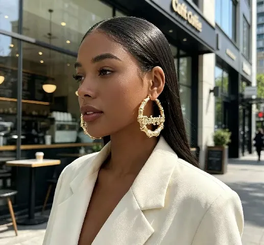 Bamboo Babygirl Hoop Earrings