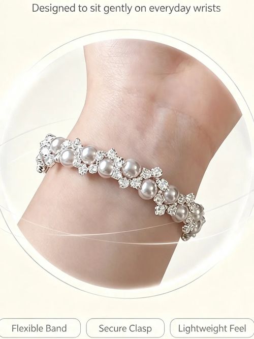Elegant Rose Pearl Bracelet