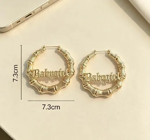 Bamboo Babygirl Hoop Earrings