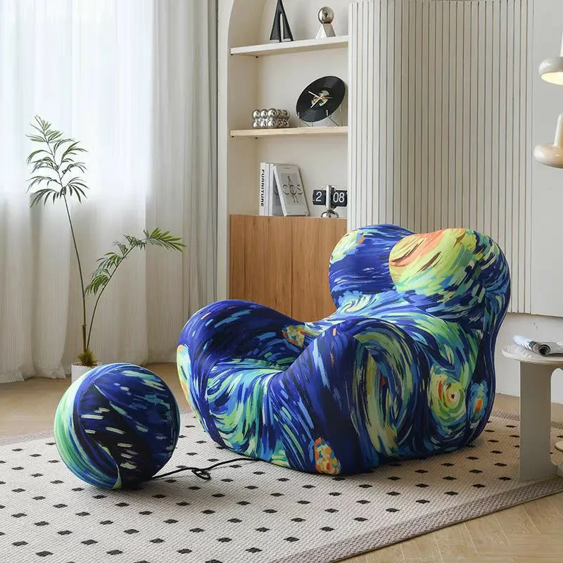 Newly Home Furniture Modern Comfortable Fabric Single Lazy Sofa Chair Bean Bag Sofas for Home Apartment Living Room