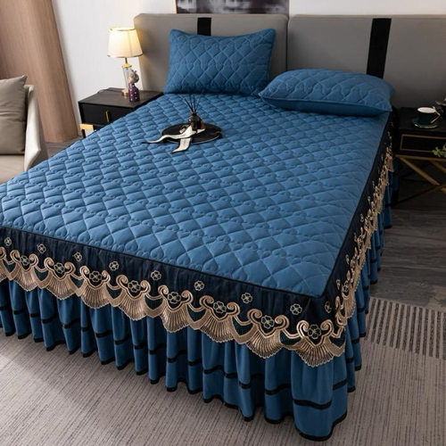 Ruffled Bed Sheet Skirt   Pillowcases🛏️（Three-piece suit）