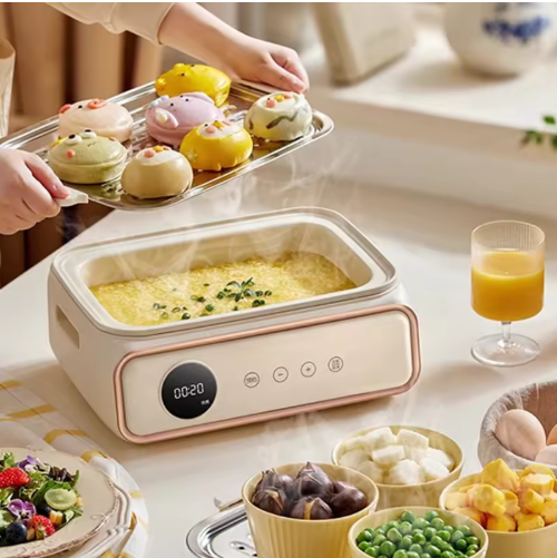 New Item Household Large Capacity 2 Layers 1200W Stainless Steel 15.5L Electric Food Steamer With Stew Pot