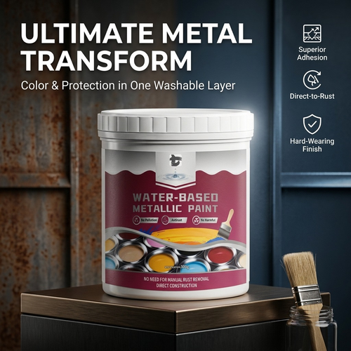 🔥HOT SALE🔥Rust Converter Metallic Paint – One coat stops rust, no sanding, no fumes. Dries to a sleek metal finish. Perfect for garden tools & gates. 🔨🛡️