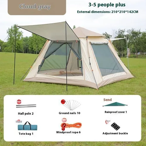 Sunscreen Folding Sunshade Tent for 3-5People Oxford Rainproof for Outdoor Family Picnics Travel