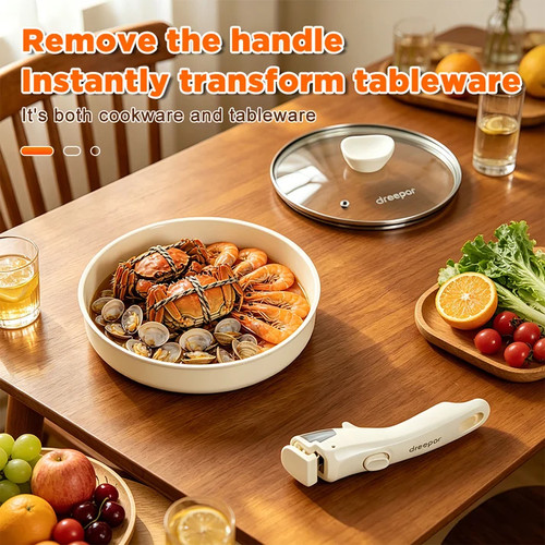 Detachable Handle Cooking Pot Set – Non-Stick Soup Pot & Frying Pan