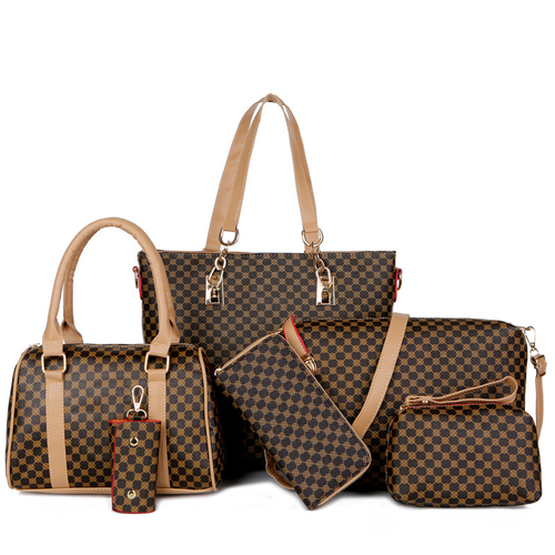 👜 6-Piece Bag Set ✨ Premium PU Leather · Classic, Durable, and Easy to Clean🎒