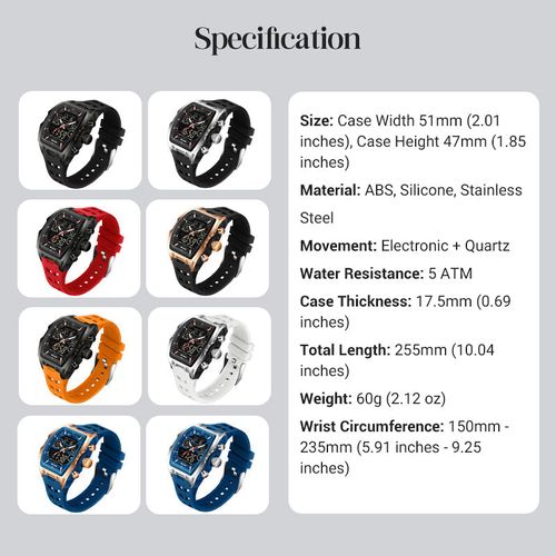 Men's Dual Display Sports Watch – Analog-Digital Watch with Luminous Dial