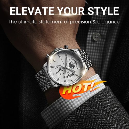 Men's watch with globe motif in maritime style