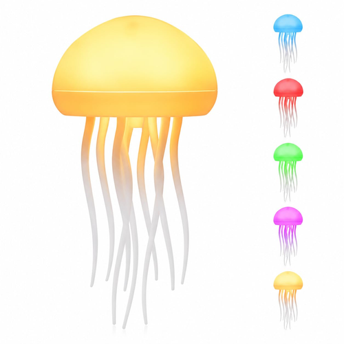 Floating jellyfish lamp– Rechargeable, Cordless & 16-Color Changing Night Light with Touch and Motion Sensor