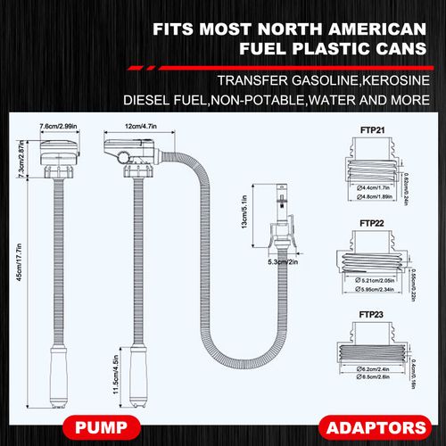 🔥 🚗 Cordless fuel delivery pump, compatible with DeWalt 20V and Miwitch 18V batteries