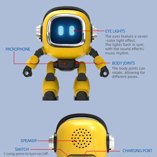 Ai Robot, Emo Robot Toys, Funny Robot Design, Gift for People with Dementia, Learning Educational Interactive Toys, Rechargeable AI-Powered Smart Robots, Ai Robots Toy, Intelligent Interactive Deepseek Robot, Educational Toy GLOBAL PICKS