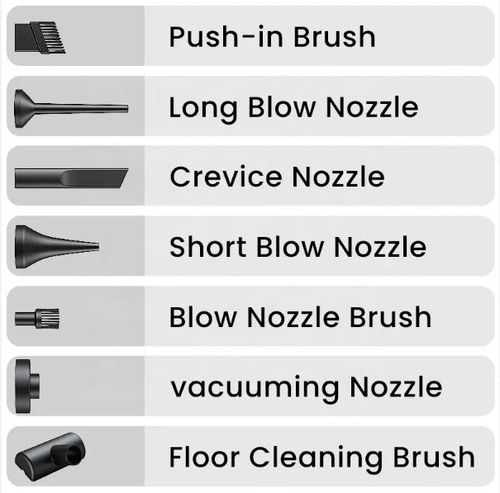 Cordless vacuum cleaner for home and car with blowing, vacuuming and inflation + 2 rechargeable batteries