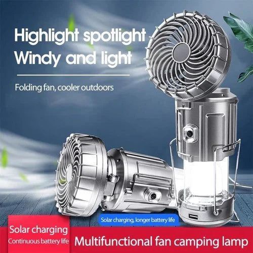 6 in 1 Portable Outdoor LED Camping Lantern with Fan