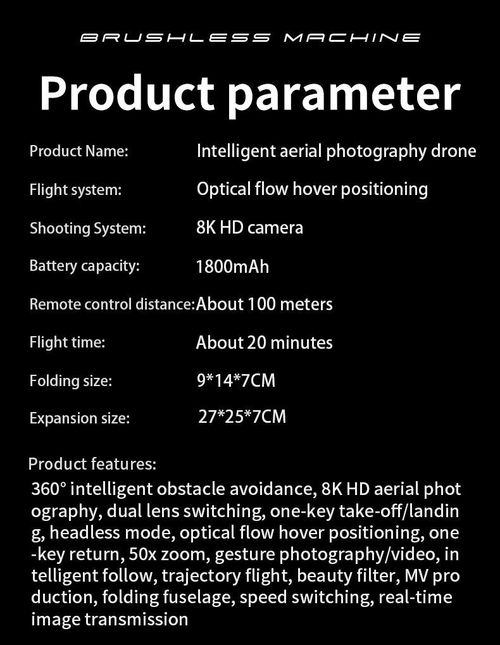 Pro Mini Drone 4K Dual Camera Drone Brushless Motor Optical Flow RC Quadcopter with 5G WIFI FPV ABS Remote Control Toys