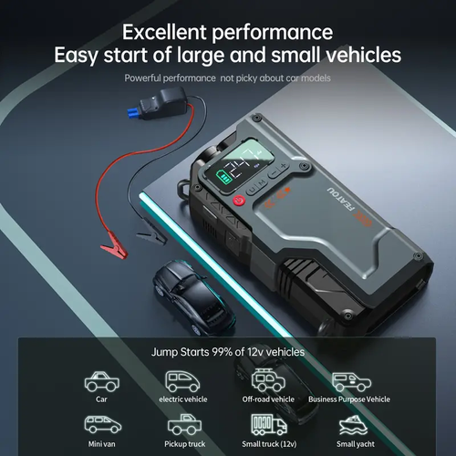 10000A Peak 5-in-1 Multi-Function Jump Starter - Jump Starters with Air Compressor