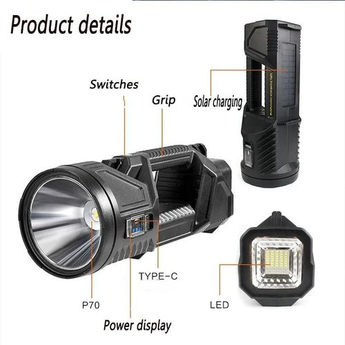 New P70 floodlight outdoor multi-functional LED flashlight long-range charging floodlight hand lamp