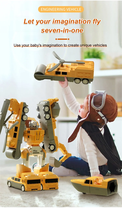 🤖🔧 Transformable Magnetic Mech Engineering Vehicle Puzzle – Build, Play, and Bond with Your Child! 🧩👨‍👩‍👧‍👦