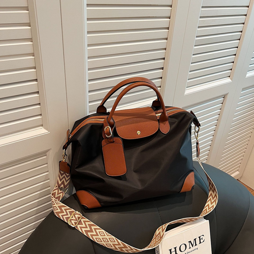 Leisure large capacity commuter Longxiang bag new nylon cloth shoulder wide band messenger bag handbag travel bag handbag