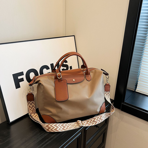 Leisure large capacity commuter Longxiang bag new nylon cloth shoulder wide band messenger bag handbag travel bag handbag