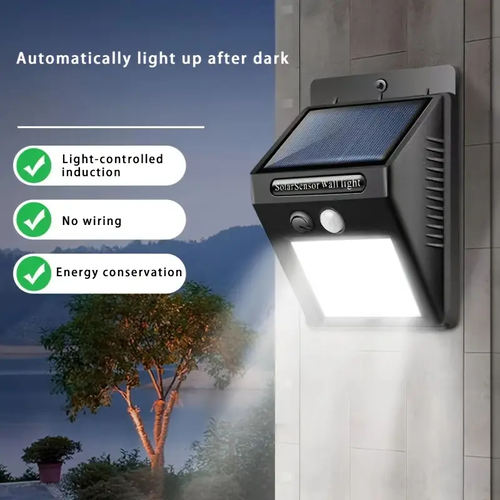 4Pcs Solar Outdoor Motion Sensor LED Wall Light, Outdoor Garden Light