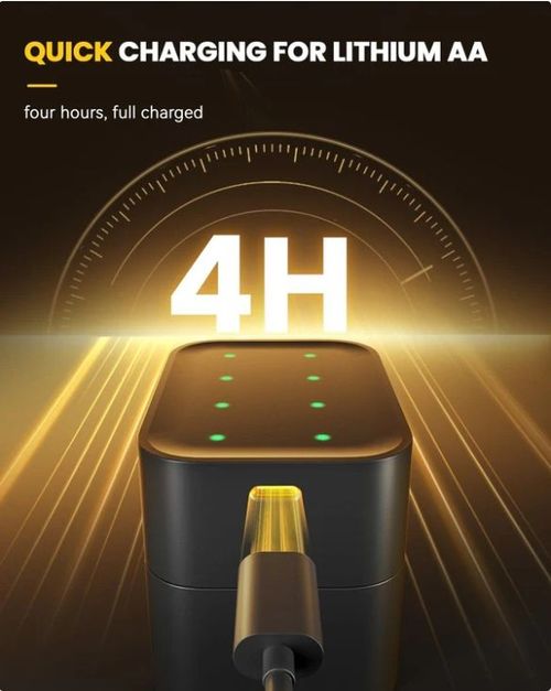 AA 1.5V Rechargeable Lithium Battery Type-C Charger 8 slot 8pcs