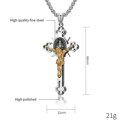 🙏ST.Benedict Protection Cross Power Pendant Necklace🙏