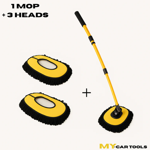 Telescopic Microfiber Cleaning Mop Carwash Mop Duster 15 Degree Bend Car Wash Brush with Long Handle