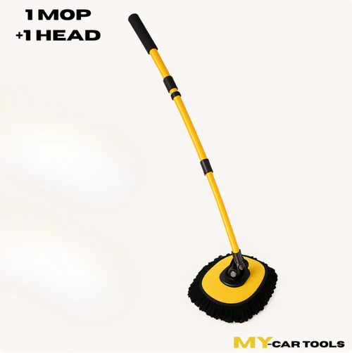 Telescopic Microfiber Cleaning Mop Carwash Mop Duster 15 Degree Bend Car Wash Brush with Long Handle