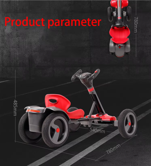 🔥Electric Go Kart for Kids , Foldable 4-Wheel Go Kart W390 Motor, 3H Endurance