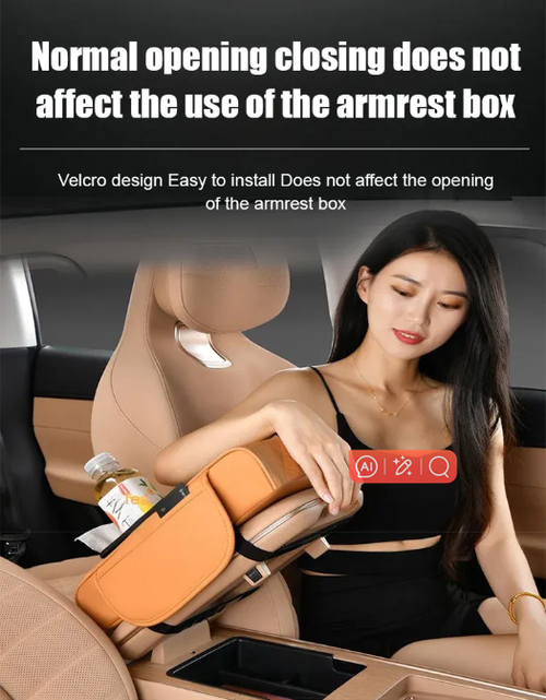 🚗 Multi-Function Car Armrest Pad with built-in cup holder, tissue box & phone pocket! 144 sales