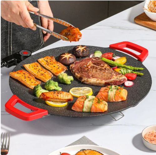🔥Household electric oven, smokeless non-stick grill, electric heating plate roasting pan, aluminum electric oven.