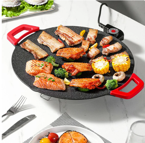 🔥Household electric oven, smokeless non-stick grill, electric heating plate roasting pan, aluminum electric oven.